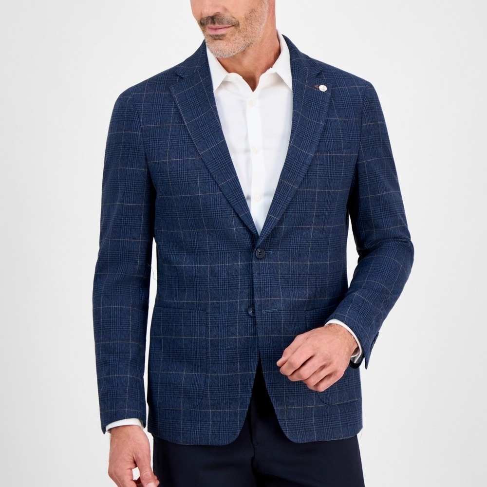 NWT Tom Baine Men's XL Blue TBC330 Performance Blazer Stretch Polyester Rayon